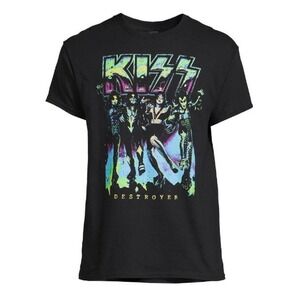 Kiss Destroyer Men's Graphic Tee, Mad Engine, Black, 100% Cotton, Size Small